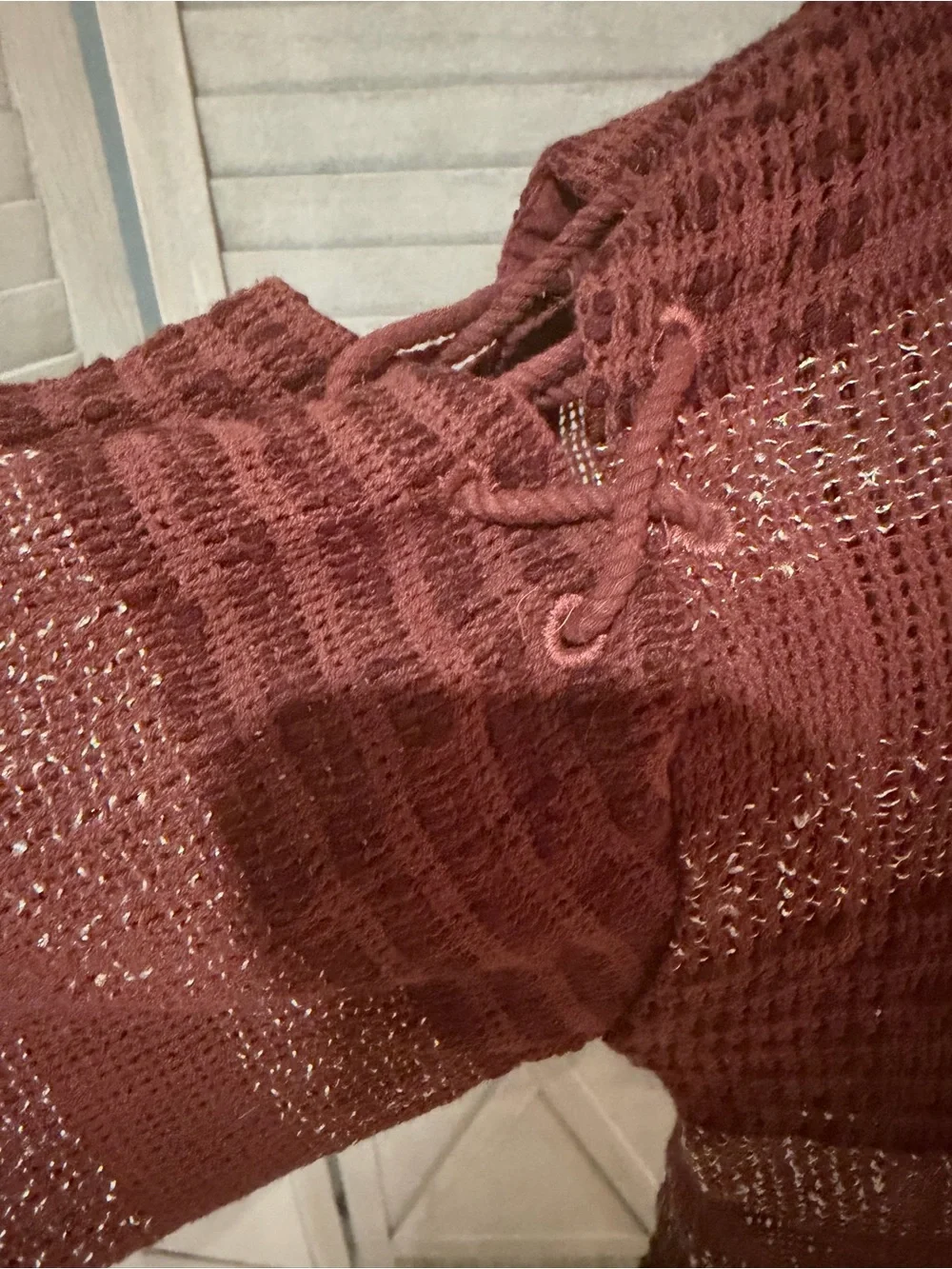 Lightweight Maroon Women's Knit Sweater- Free People - small